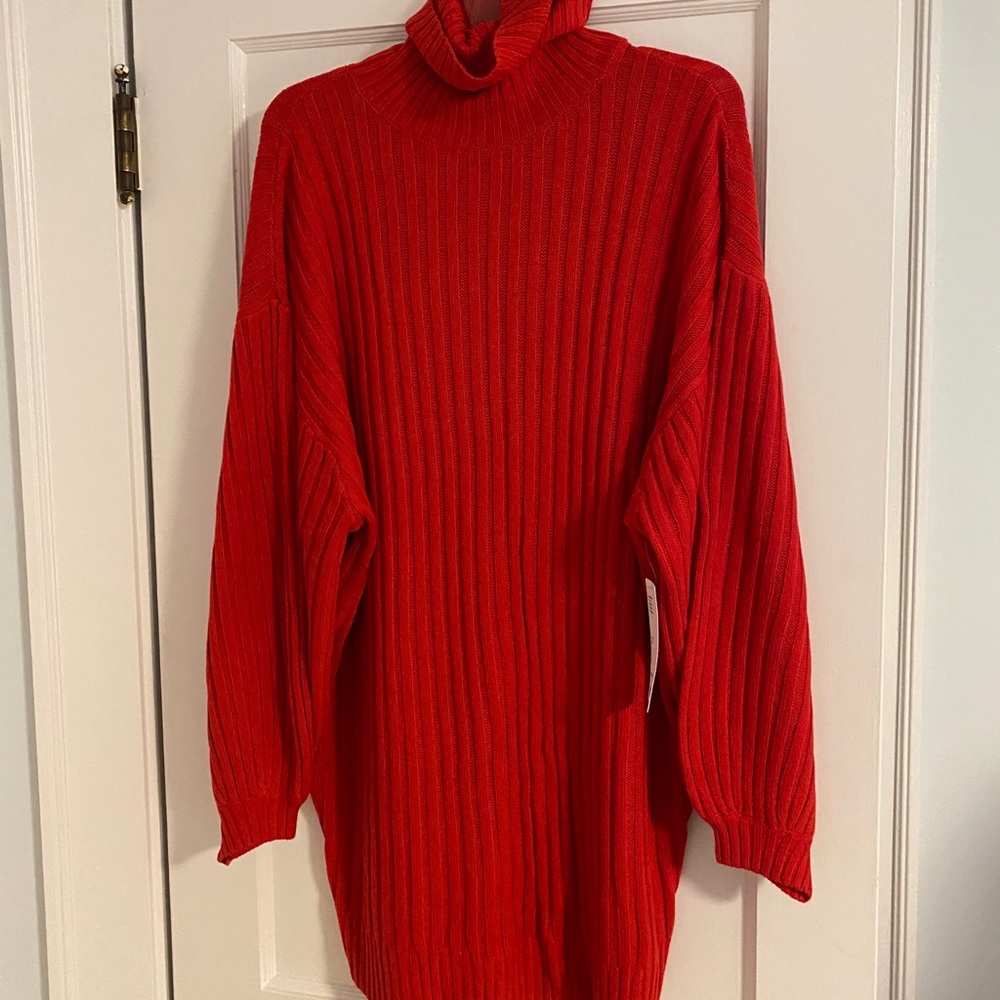 Urban outfitters red sweater dress, tags on